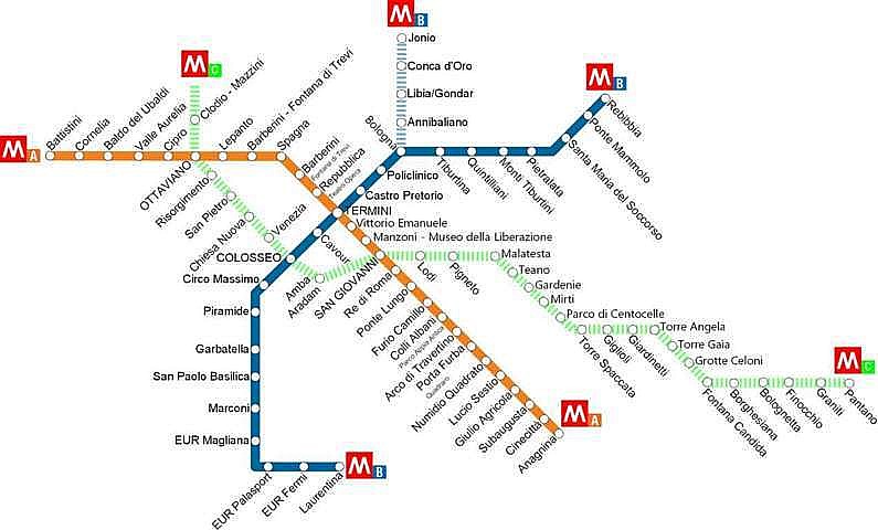 Mappa Metro di Roma